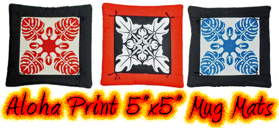 Hawaiian Aloha Print Mug Mats