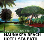 HAWAIIAN ART MAUNAKEA BEACH HOTEL SEA PATH