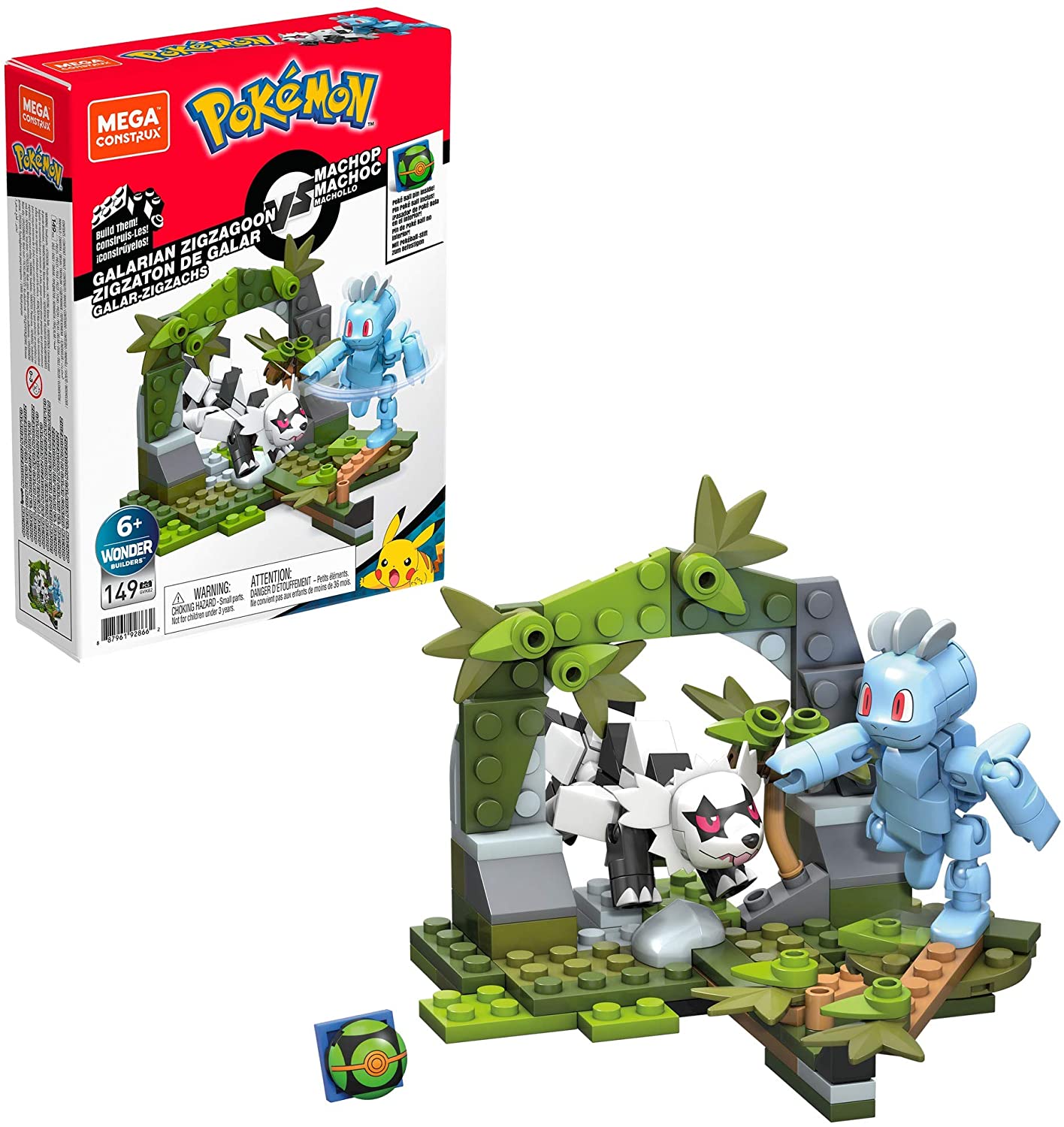 Mega Construx - Pokemon Galarian Zigzagoon vs Machop (BBGVK82) | eBay