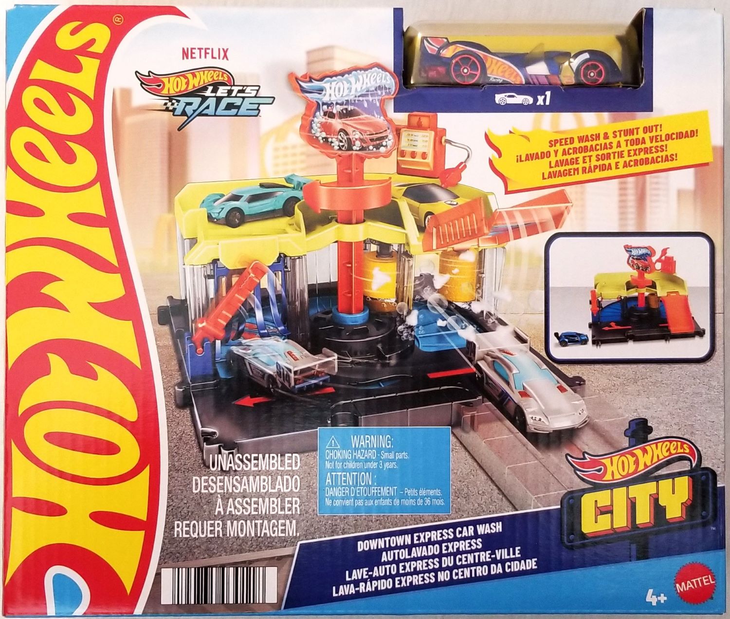 Hot Wheels - City Downtown Express Car Wash Playset (BBHDR27