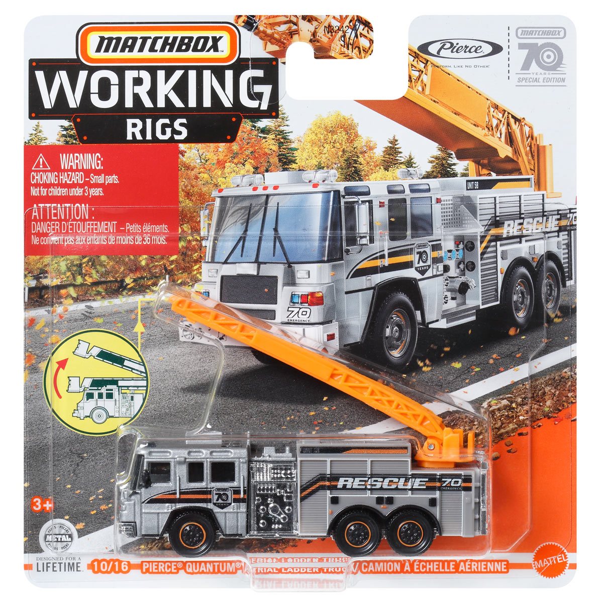 Matchbox 2023 Working Rigs 10/16 Pierce Quantum Aerial Ladder