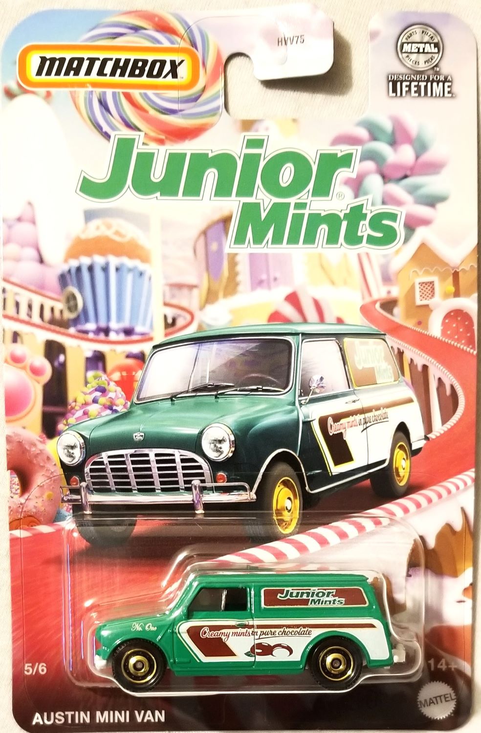 Matchbox - 2023 Candy Series 5/6 Junior Mints Austin Mini Van