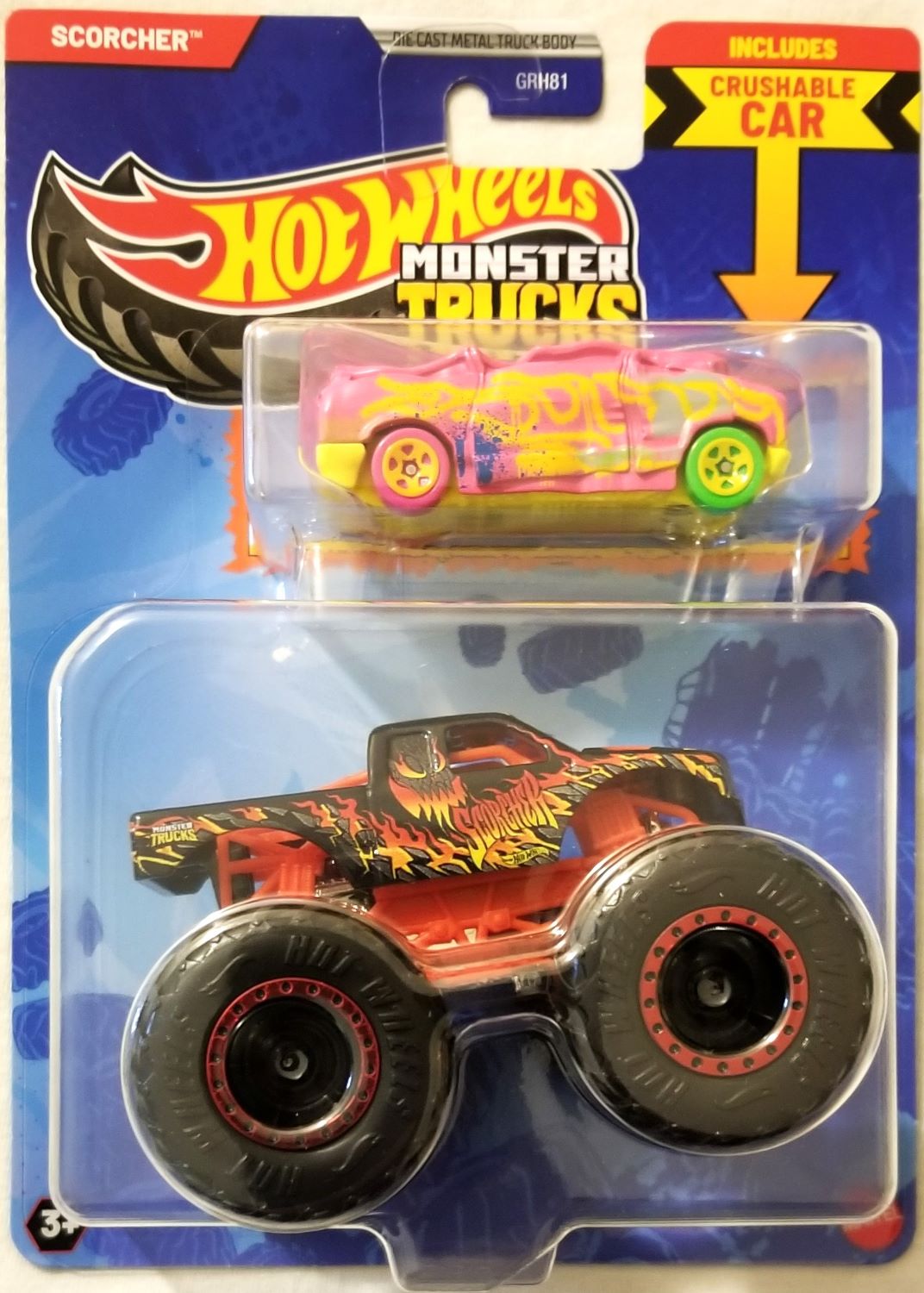 Hot Wheels - Monster Trucks Scorcher And Crushed Van - Blind-Sided