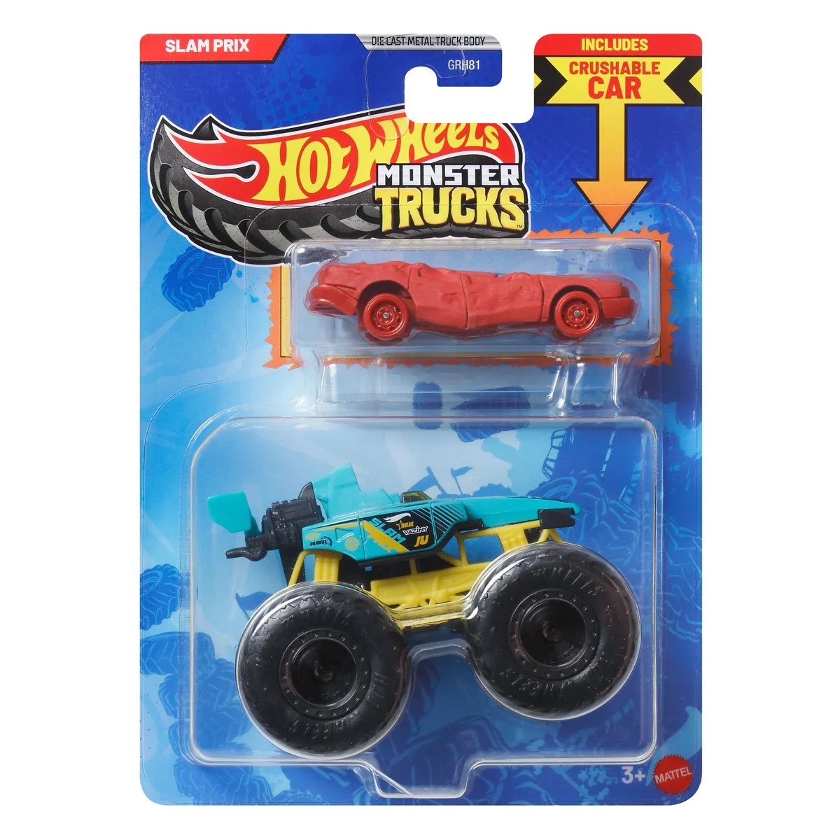 Hot Wheels - Monster Trucks Slam Prix And Crushed Sedan - Sudden
