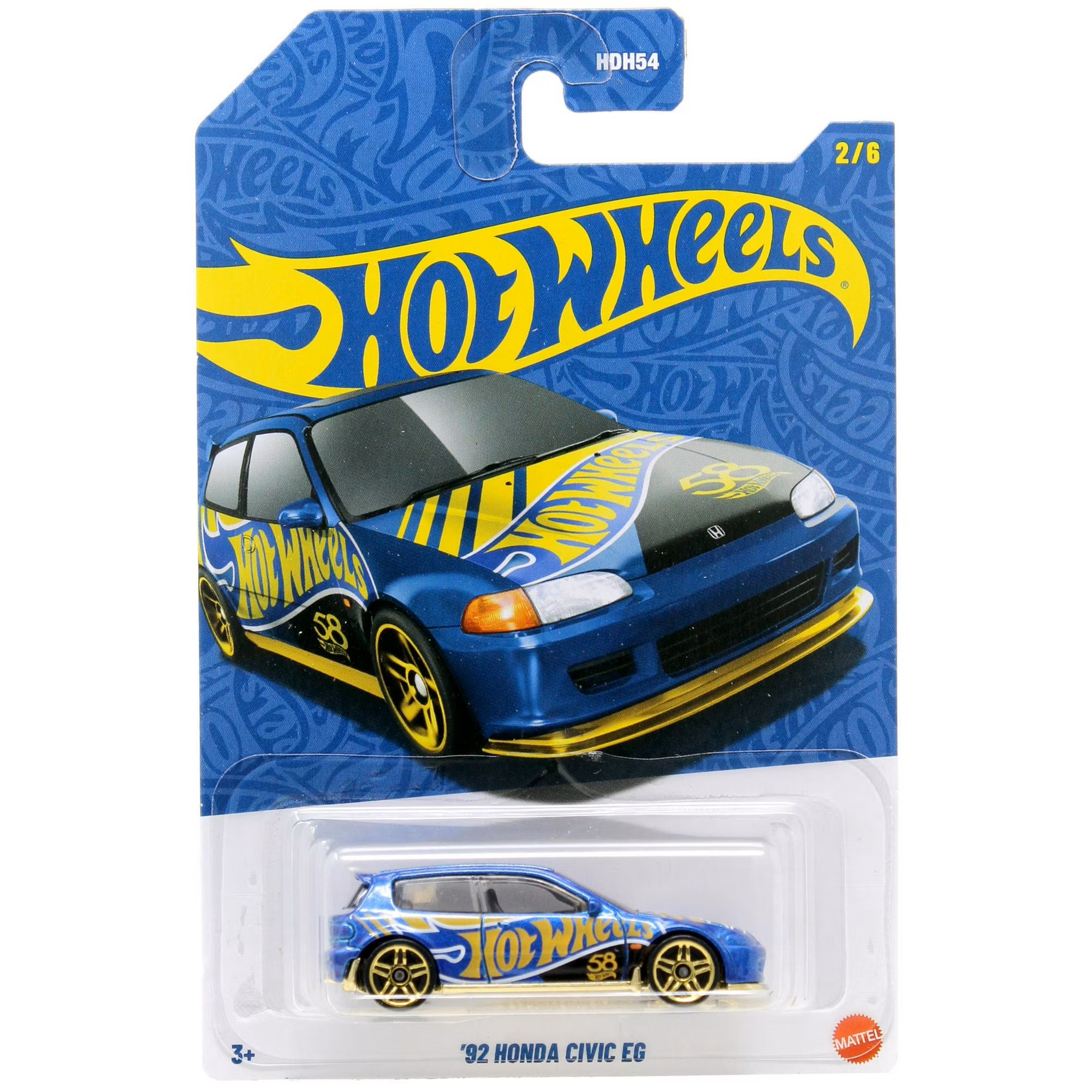 Hot Wheels - 2026 Pearl and Chrome 2/6 '92 Honda Civic EG (BBJKX82