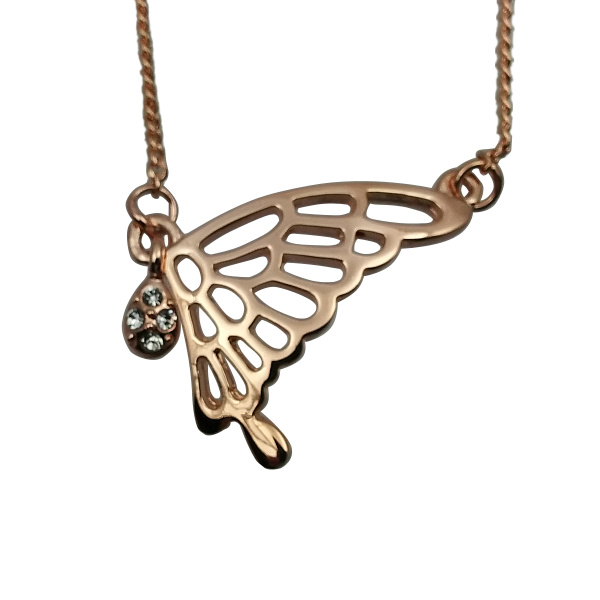 Collier En Plaqué Or 18 Carats Avec Pendentif Papillon - Marque Tata Gisele
